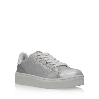 KG Kurt Geiger Silver 'Loopy' flat lace up sneakers